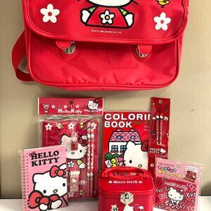 VINTAGE Hello Kitty Backpack Stationery Lot